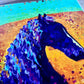 Tranquility Blooming - Horse and Flower Modern Painting - Art Print