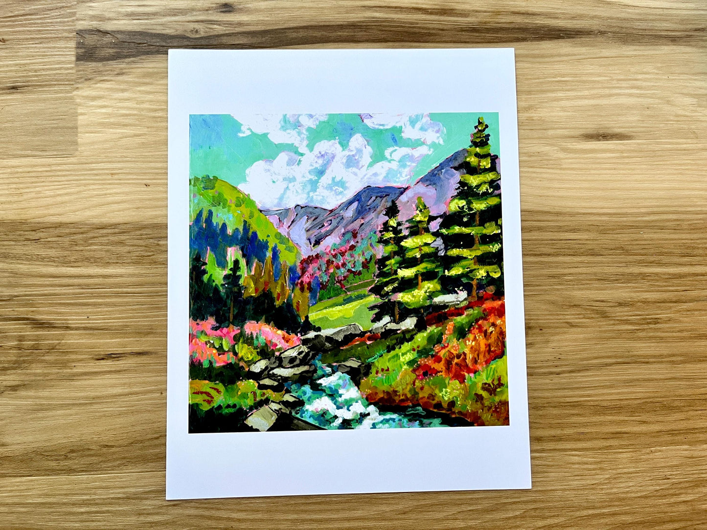 Colorado River - Mountain and Water - Colorful and Modern Landscape Painting - Art Print