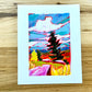 Mountaintop Tree - Colorful and Expressive Landscape Painting - Art Print