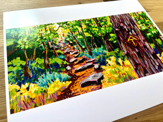 Perfect Day -Appalachian Trail Mountain Landscape Painting - Art Print