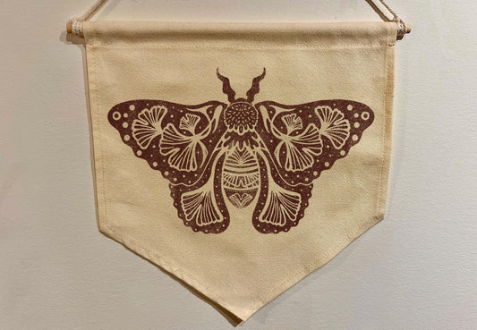 Ginkgo Floral Moth Folk Art