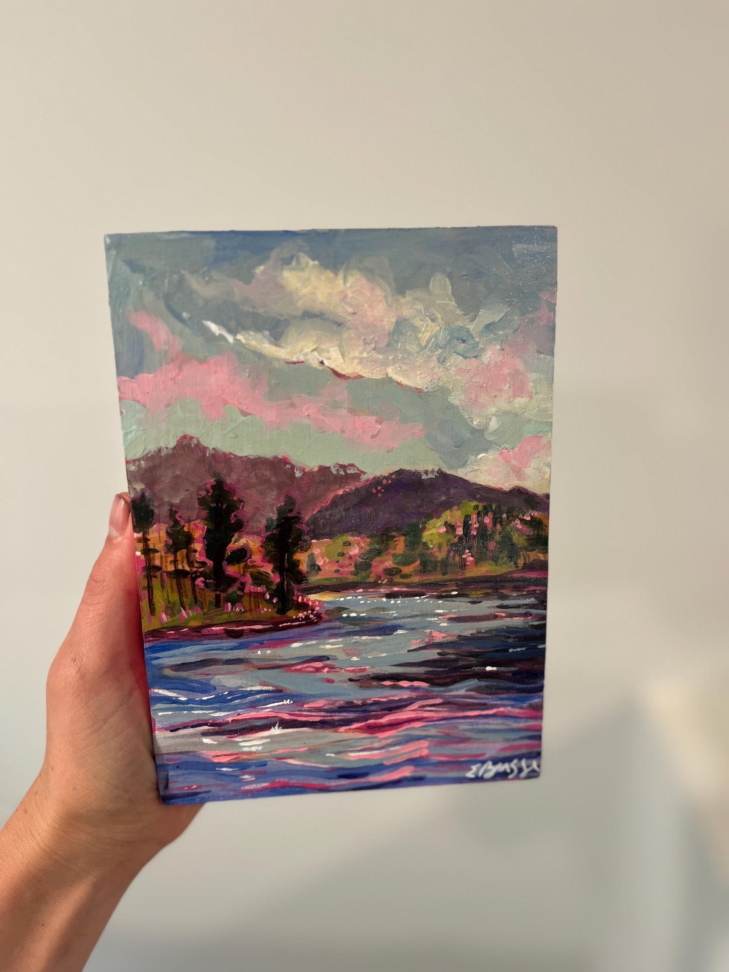Reflections of Hope - Colorful Modern Landscape Painting - Acrylic on Board