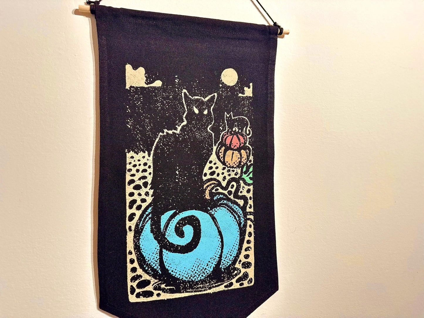 Black Cat Halloween Canvas Banner