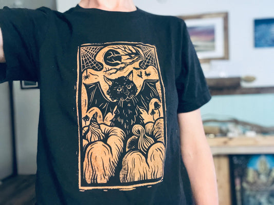 Halloween Cat Bat Shirt and Hoodie