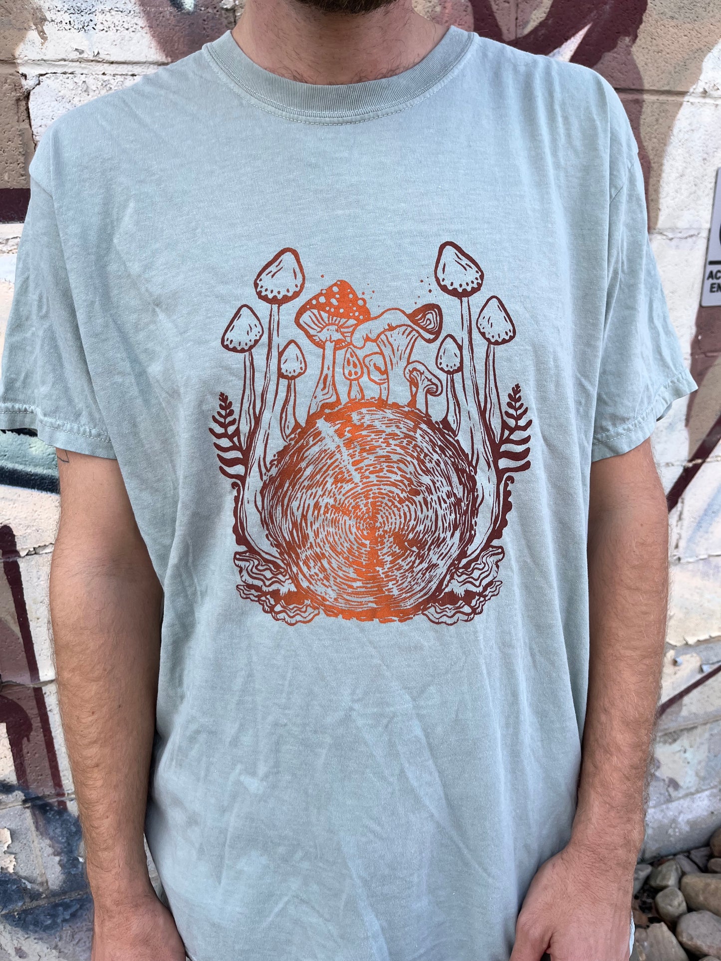 Mushroom Log and Morel Frog  - Screen Printed Tee